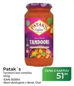 Tamda Foods Patak's Tandoori kari omáčka nabídka