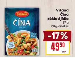 Billa Vitana Čína Základ jídla nabídka