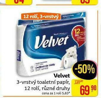 Teta Velvet toaletní papír nabídka