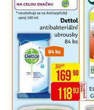 Teta Dettol antibakteriální ubrousky nabídka