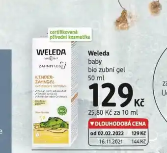 dm drogerie Weleda baby bio zubní gel nabídka