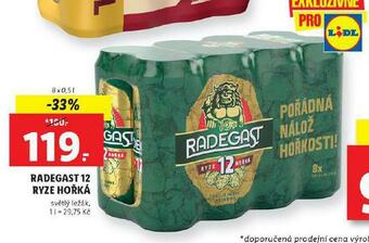 Lidl Pivo radegast ryze hořká 12 nabídka
