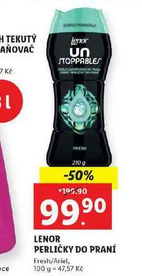 Lidl Lenor perličky do praní nabídka