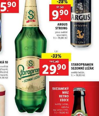 Lidl Pivo staropramen sezonní ležák nabídka