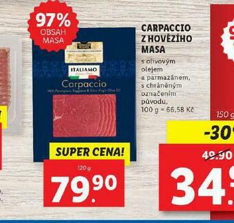 Lidl Carpaccio z hovězího masa nabídka