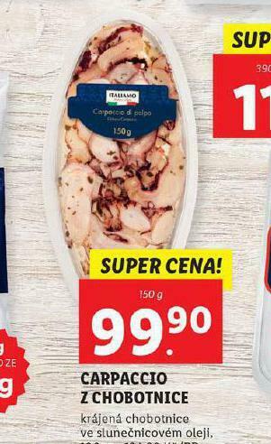 Lidl Carpaccio z chobotnice nabídka