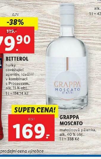 Lidl Grappa moscato nabídka