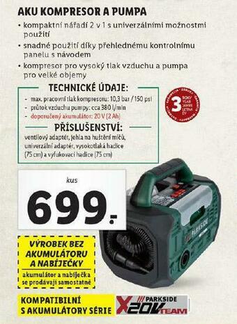 Lidl Aku kompresor a pumpa nabídka