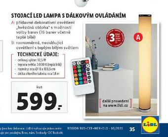 Lidl Stojací led lampa s dálkovým ovládáním nabídka