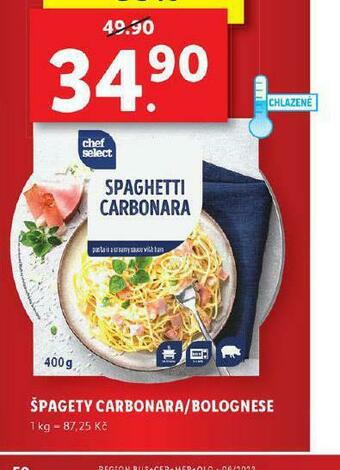 Lidl Špagety carbonara / bolognese nabídka