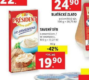Lidl Président tavený sýr nabídka