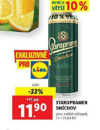 Lidl Pivo staropramen smíchov nabídka