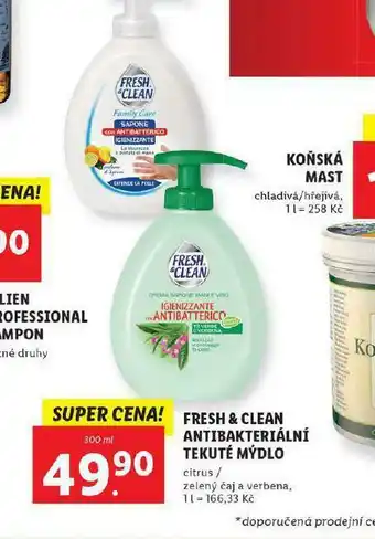 Lidl Fresh &amp; clean antibakteriální tekuté mýdlo nabídka
