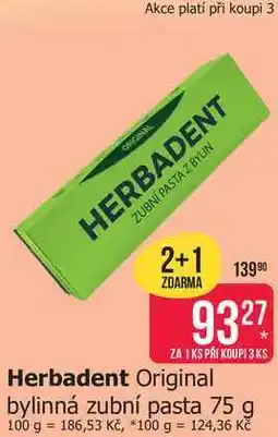 Teta Herbadent Original bylinná zubní pasta nabídka