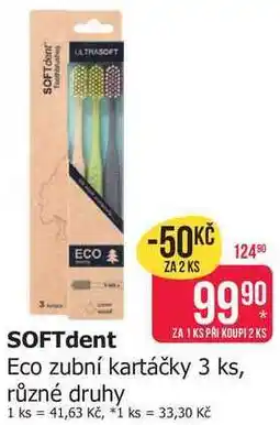 Teta SOFTdent Eco zubní kartáčky 3 ks, různé druhy nabídka