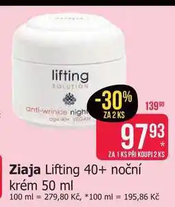 Teta Ziaja Lifting 40+ noční krém 50 ml nabídka