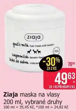 Teta Ziaja maska na vlasy 200 ml, vybrané druhy nabídka