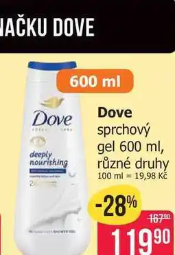 Teta Dove sprchový gel 600 ml, různé druhy nabídka