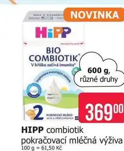 Teta HIPP combiotik pokračovací mléčná výživa nabídka