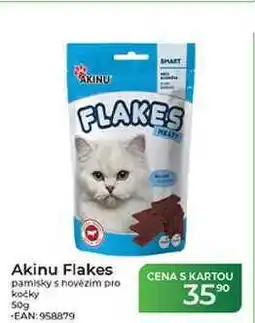 Tamda Foods Akinu Flakes pamlsky s hovězím pro kočky nabídka
