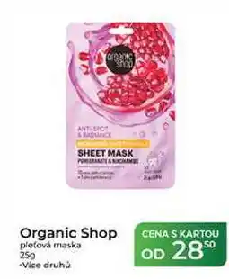 Tamda Foods Organic Shop pleťová maska nabídka