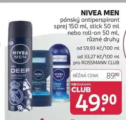 Rossmann Nivea Men nabídka