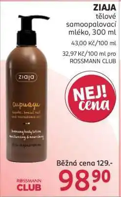 Rossmann ZIAJA tělové samoopalovací mléko, 300 ml nabídka