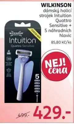 Rossmann WILKINSON dámský holicí strojek Intuition Quattro Sensitive + 5 náhradních hlavic nabídka