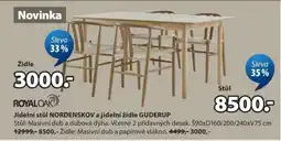 JYSK Jídelní stůl NORDENSKOV a jídelní židle GUDERUP nabídka