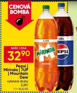 Hruška Pepsi Mirinda 7UP, Mountain Dew nabídka
