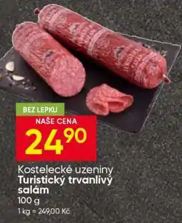 Hruška Kostelecké uzeniny Turistický trvanlivý salám nabídka