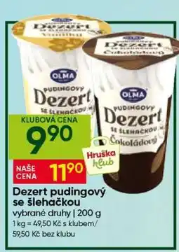 Hruška Dezert pudingový se šlehačkou nabídka