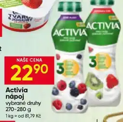Hruška Activia nápoj nabídka