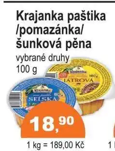 COOP DISKONT Krajanka paštika/pomazánka/šunková pěna nabídka