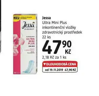 dm drogerie Jessa ultra mini plus inkontinenční vložky nabídka