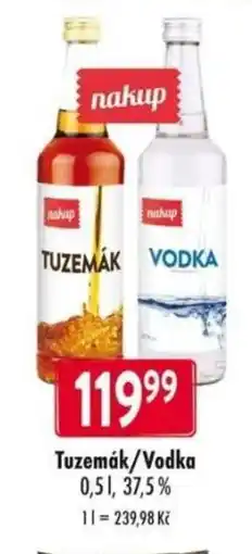 Qanto Tuzemák/Vodka nabídka