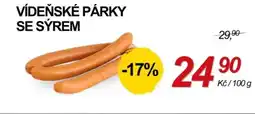 ZEMAN Vídeňské párky se sýrem nabídka