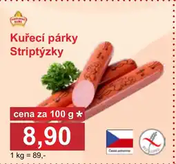 PLUS JIP Kuřecí párky Striptýzky nabídka