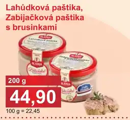PLUS JIP Lahůdková paštika, Zabijačková paštika s brusinkami nabídka
