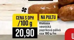 Jip Klobása vesnická papriková pálivá cca nabídka