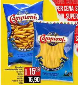 Jip Campioni semolinové těstoviny špagety penne vřetena kolínka vlasové nudle nabídka