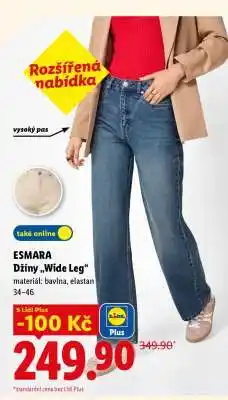 Lidl ESMARA Džíny 'Wide Leg' nabídka