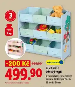 Lidl LIVARNO Dětský regál nabídka