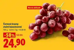 Lidl ČERVENÉ HROZNY STOLNÍ BEZSEMENNÉ nabídka