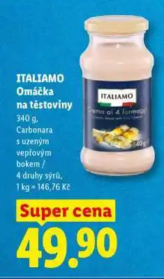 Lidl ITALIAMO Omáčka na těstoviny nabídka