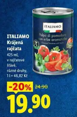 Lidl ITALIAMO Krájená rajčata nabídka