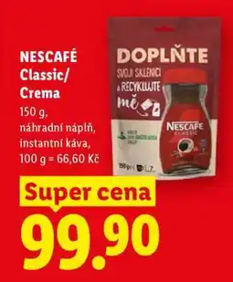 Lidl Nescafé Classic, Crema nabídka