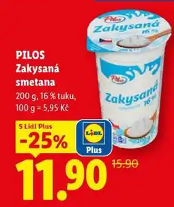 Lidl Pilos ZAKYSANÁ SMETANA nabídka