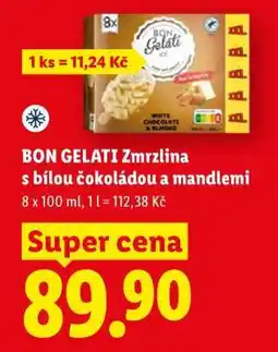 Lidl BON GELATI Zmrzlina s bílou čokoládou a mandlemi nabídka