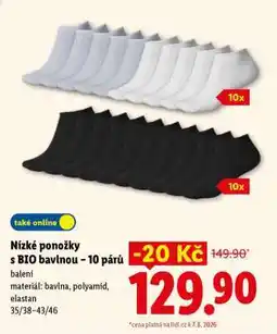 Lidl Nízké ponožky s BIO bavlnou – 10 párů nabídka